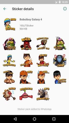 Sticker BoBoiBoy Galaxy WAStickerApps screenshot 5
