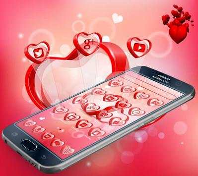 3D Love Heart Launcher Theme screenshot 2
