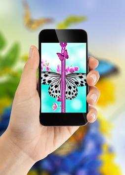 Butterfly Zipper Lock Screen screenshot 1