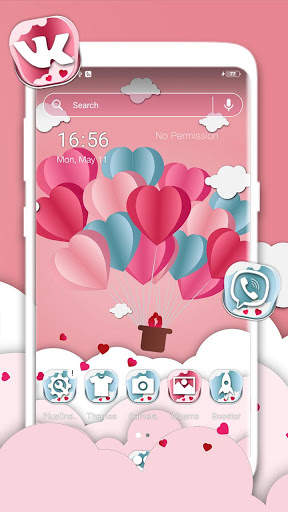Pink Heart Love Launcher Theme screenshot 1