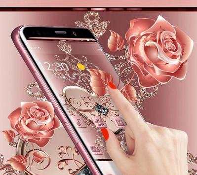 Rose Gold Love Hearts Butterfly Theme screenshot 2