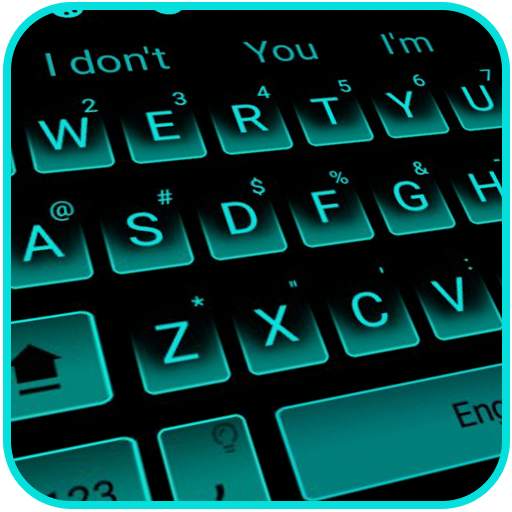 Neon Blue Keyboard Theme 10001004