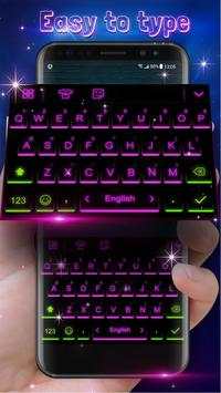 Neon Keyboard Theme with Emoji 3 تصوير الشاشة