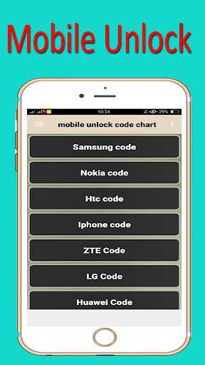 mobile  unlock code chart screenshot 4