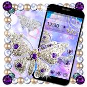 Purple & Glossy Gray Diamond Butterfly Theme 1.1.2