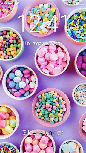 Rainbow Sweet Candies Screen Lock screenshot 1