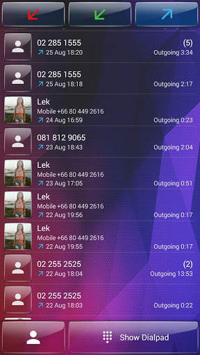 Dialer theme Polygon Glass 3 تصوير الشاشة