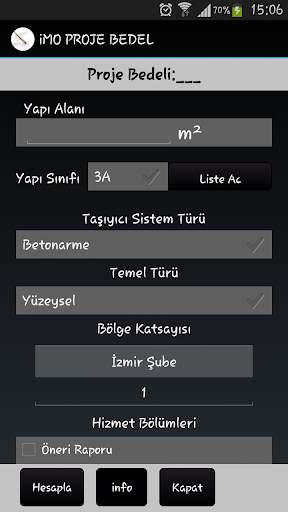 iMO Statik Proje Bedeli Hesabı screenshot 1