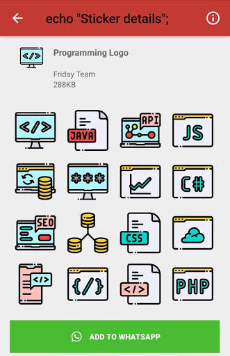 Programming Stickers for WhatsApp (WAStickers) screenshot 3