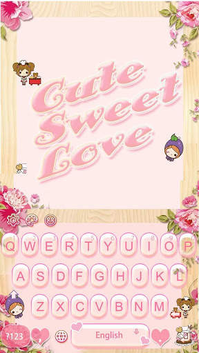Cute Sweet Pink Love Keyboard screenshot 1