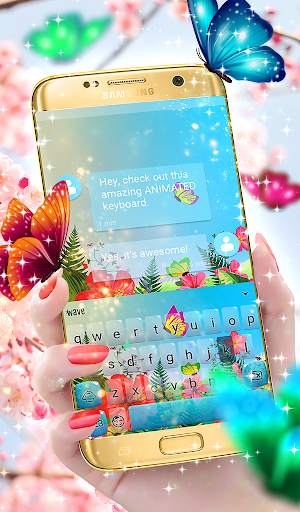 Butterflies Animated Keyboard   Live Wallpaper screenshot 1