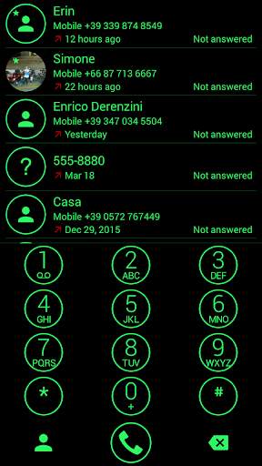Dialer Circle Green Theme for Drupe or ExDialer скриншот 2