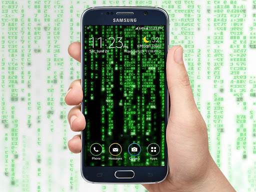 Digital Matrix Code Rain Live Wallpaper screenshot 2