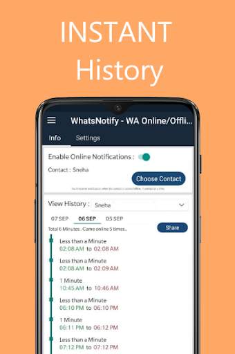 WhatsNotify - WA Online Offline Notification 1 تصوير الشاشة
