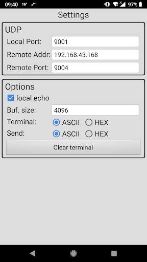 UDP Terminal screenshot 2