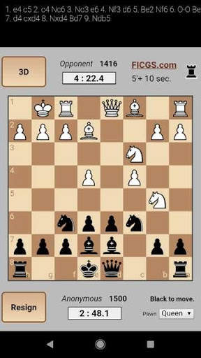 Chess Trainer • FICGS play rated games online screenshot 2