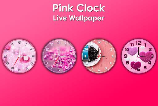 Pink Clock Live Wallpaper screenshot 1