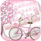 Sakura Pink Bicycle Keyboard Theme icon