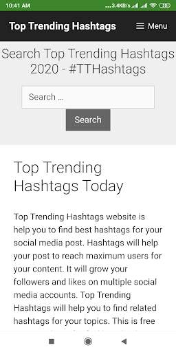Trending Hashtags for Instagram & Twitter - 2021 screenshot 1