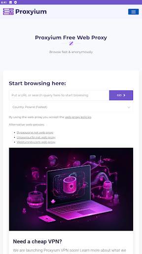 Proxyium browser screenshot 1