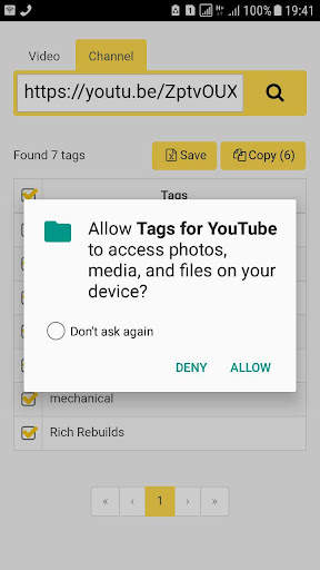 Get Tags of Video or Channel by the Link screenshot 6