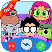 Titans Video Call &amp; Teen Go Chat Simulator Prank icon