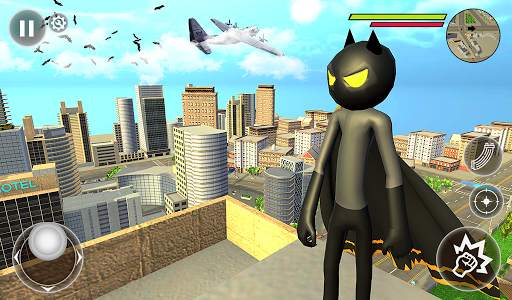 Bat Rope Hero Stickman Crime - Gangster Mafia Game screenshot 6