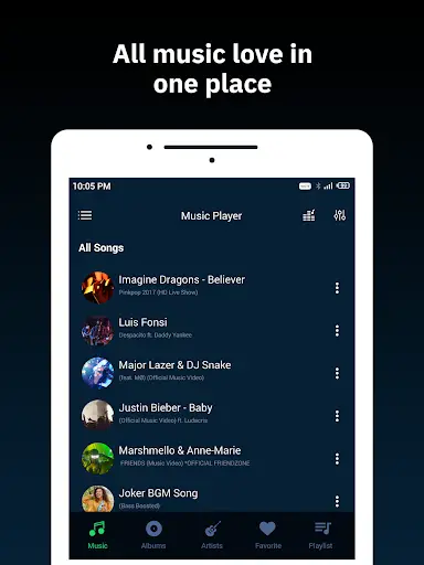 Music Player for Android 1 تصوير الشاشة