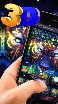 Neon Tiger Glass Tech Theme 🐅 1 تصوير الشاشة