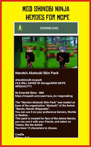 Mod Shinobi Ninja Heroes for Mcpe screenshot 1