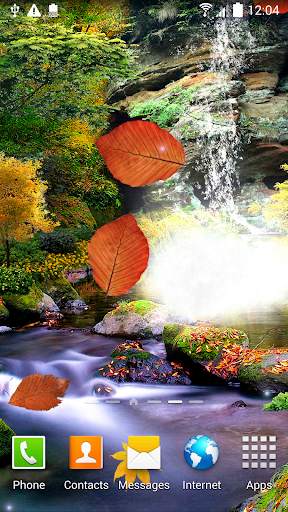 3D Autumn Waterfall Wallpaper screenshot 3