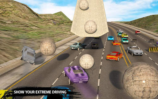 Reckless Car Driving: Rolling Ball Car Crash Drive screenshot 1