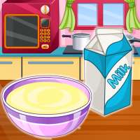 Aunty cooks a cake for us - cooking games logo