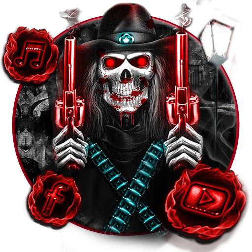 Skull Cowboy Launcher Theme Live HD Wallpapers 1.0