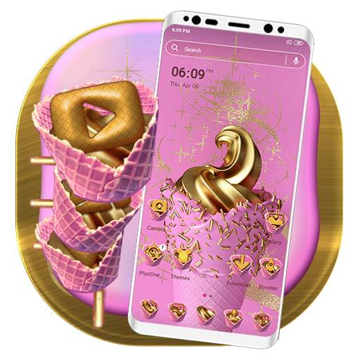 Golden Pink Ice Cream Launcher Theme 1.0.5
