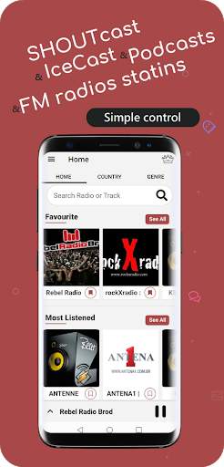 SHOUTcast Internet Radio Player & FM online 1 تصوير الشاشة