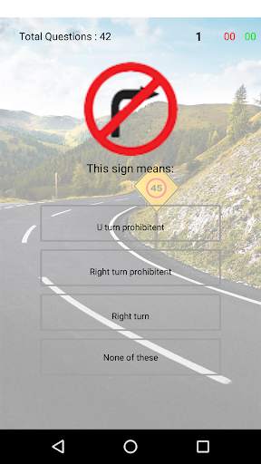 Driving theory test - Traffic signals test screenshot 1