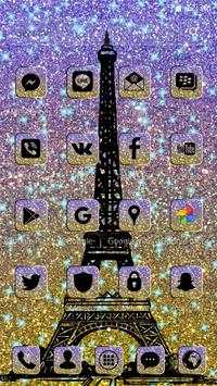 Eiffel Tower Shiny Glitter Theme 7 تصوير الشاشة