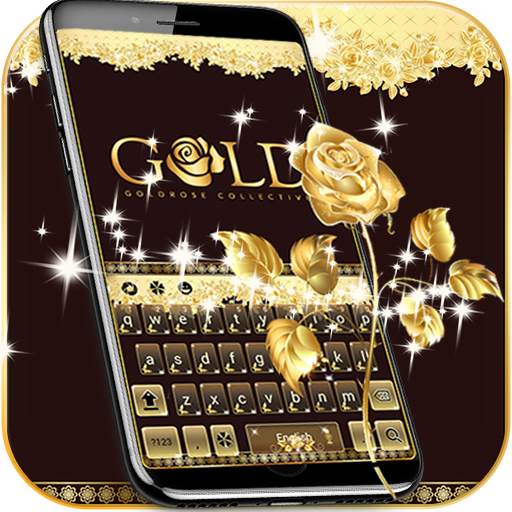 Gold Keyboard theme Gold Rose 10002000