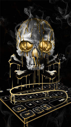Gold Black Horrific Skull  keyboard screenshot 2