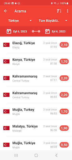 Deprem Uyarılarım screenshot 2
