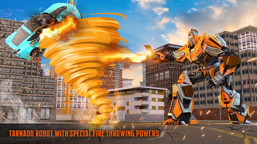 Fire Tornado Robot Transforming Game screenshot 1