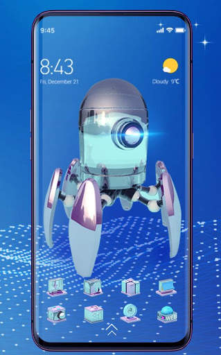 High-Tech Glass 3D Theme Galaxy M20 Launcher screenshot 2