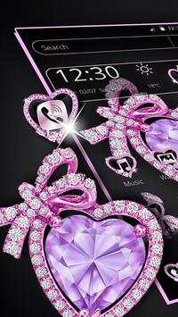 Tema Purple Diamond Bow Heart screenshot 2