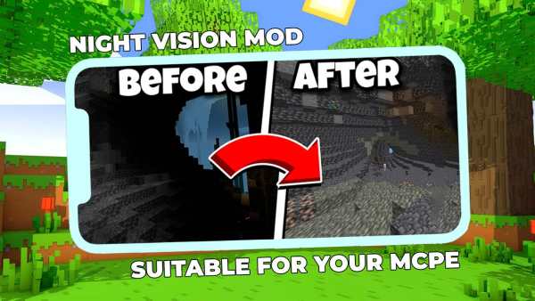 Night Vision Mod Minecraft PE 3 تصوير الشاشة