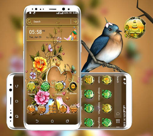 Bird Flower Launcher Theme स्क्रीनशॉट 1