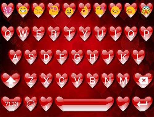 Valentine Red Emoji Keyboard screenshot 4