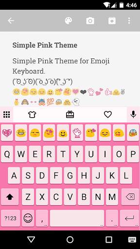 Simple Pink Emoji Keyboard screenshot 1