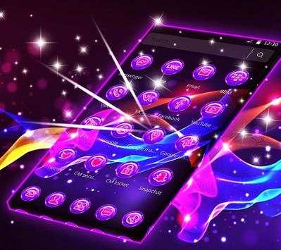 Purple Neon Launcher Theme for 2018 screenshot 2