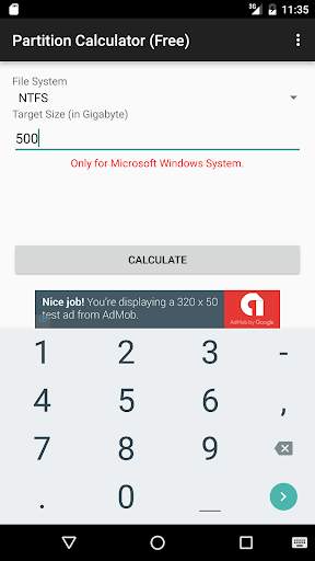 Partition Calculator (Free) screenshot 2